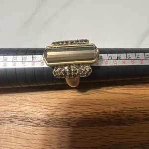Park Lane Gold with large brown stone with white crystals Statement Ring Size 10